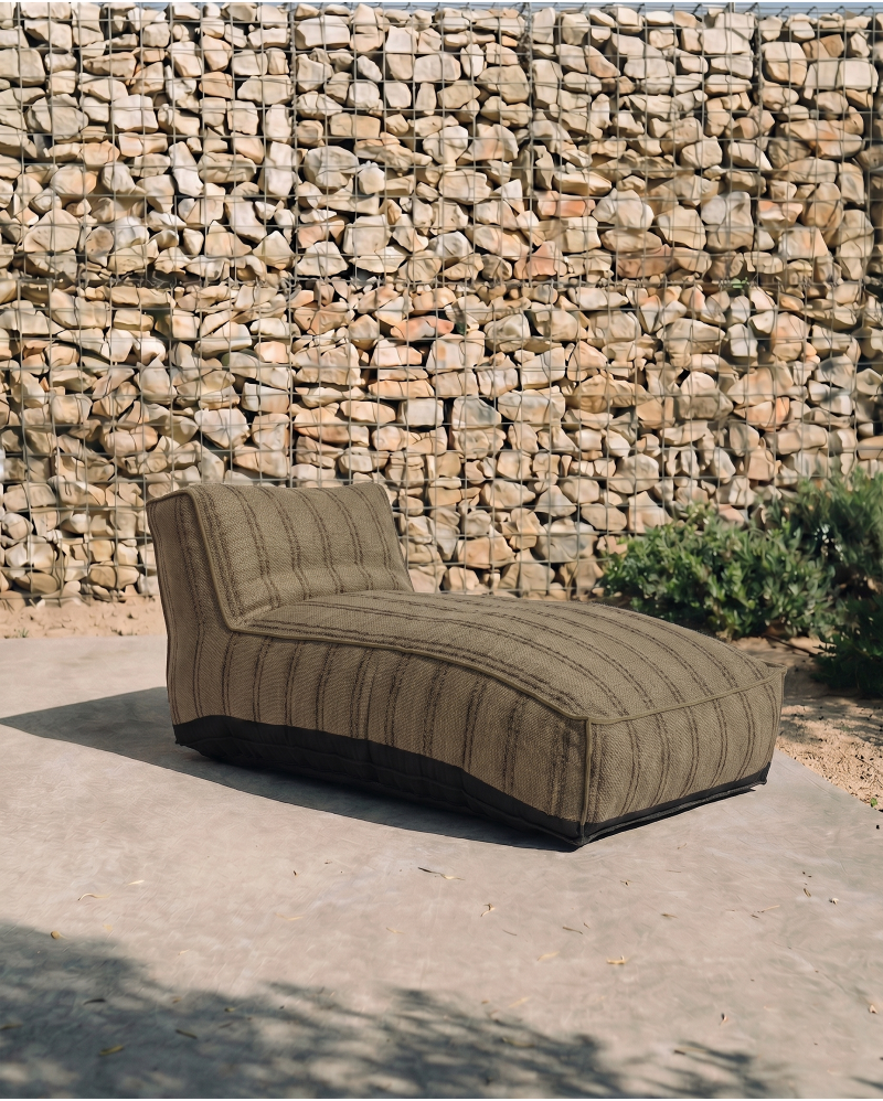 CACCINI outdoor XL chaise longue 80 x 190 x 80 cm in cammel